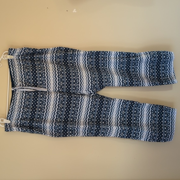 Lands' End Chevron Pull On Pajama Pants XL 18 Blue White - Picture 2 of 12